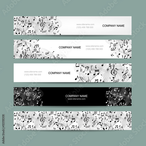Banners collection with music design