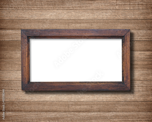 wooden frame on wood wall background