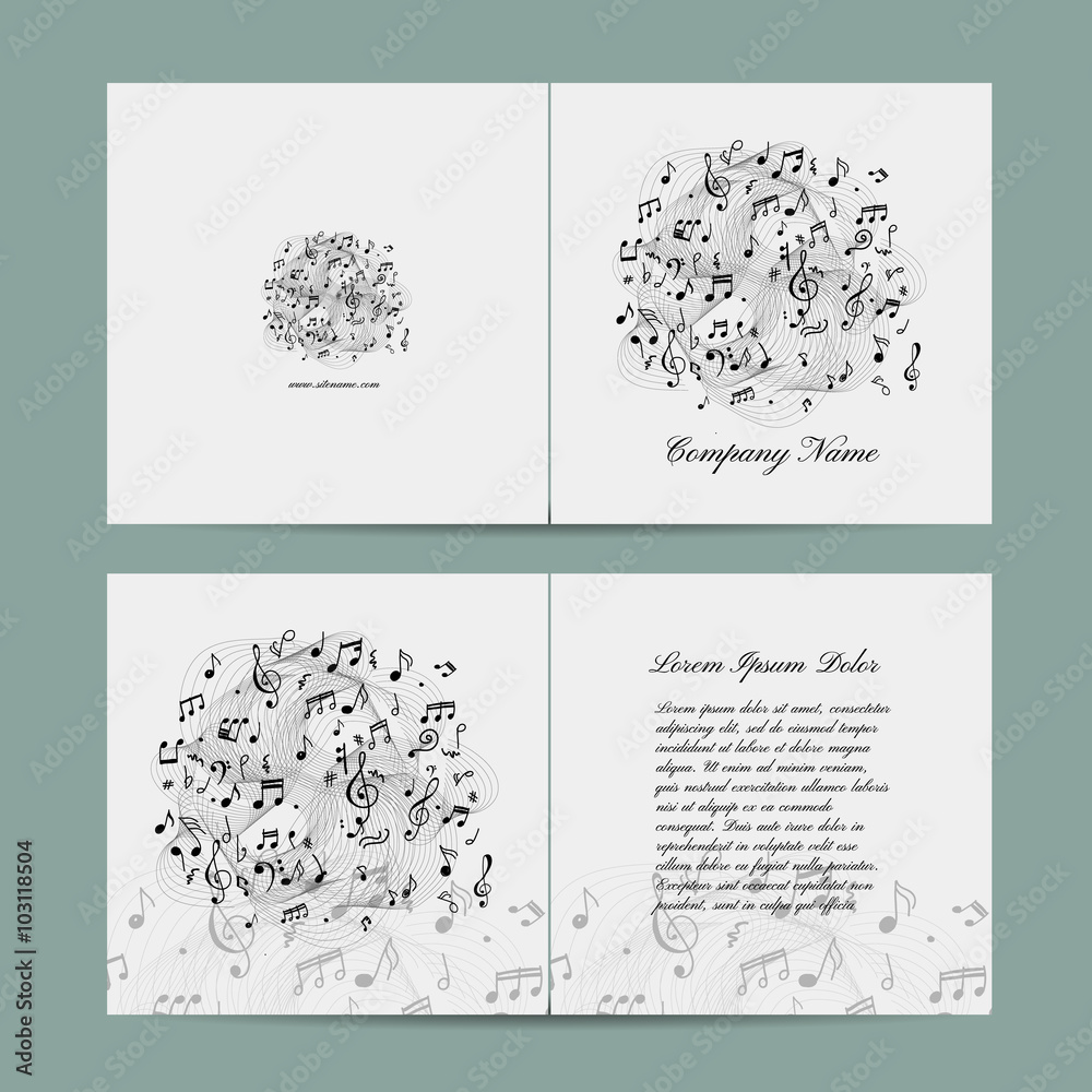 Greeting card design, music template Greeting card design, music template