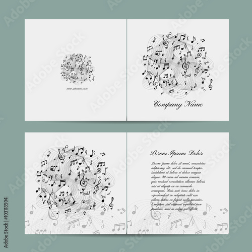 Greeting card design, music template