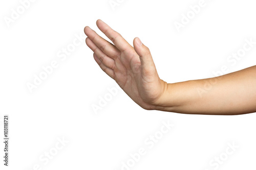 man hand showing stop gesture