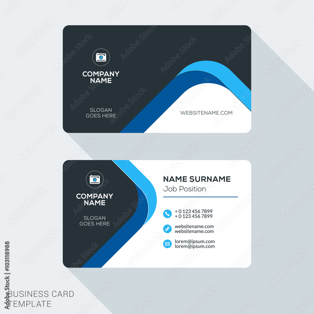 Creative and Clean Corporate Business Card Template. Flat Design Vector Illustration. Stationery Design Creative and Clean Corporate Business Card Template. Flat Design Vector Illustration. Stationery Design