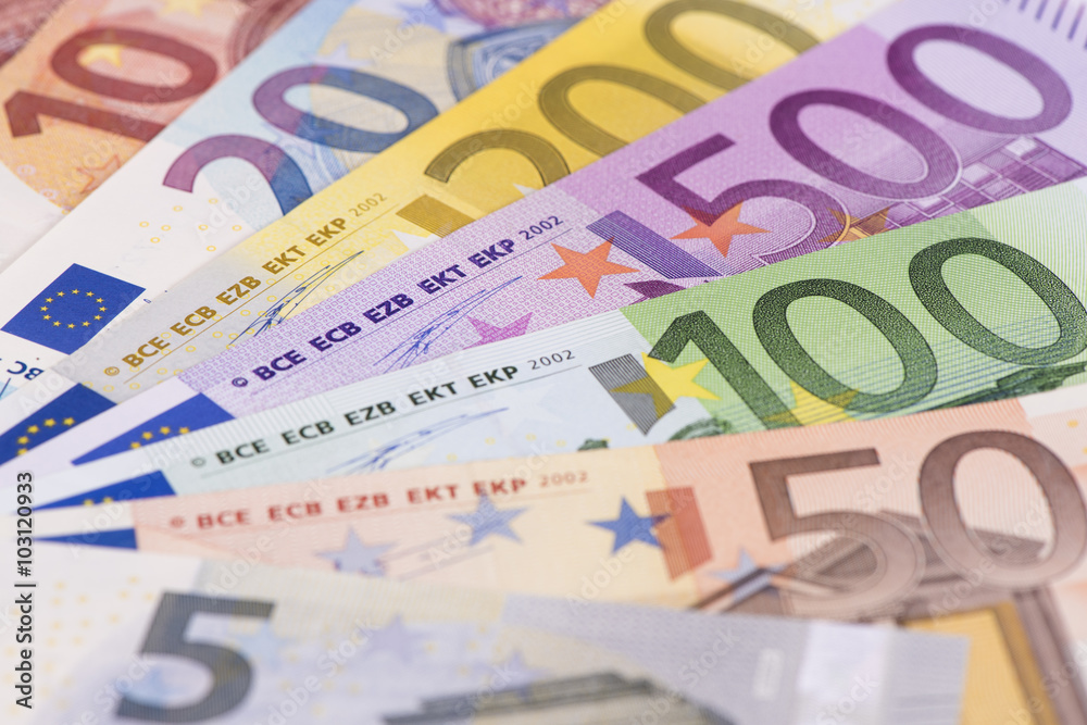 Euro Geldscheine als Fächer