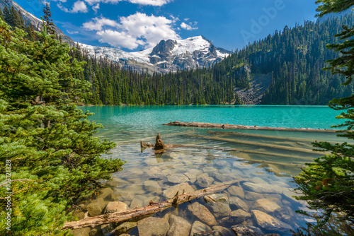 Majestic mountain lake in Canada. Upper Joffre Lake Trail View. photo