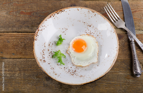Fried egg for healthy traditional breakfast.
