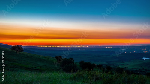 4K Timelapse. Sunset with a view of the Shymkent city, Kazakhstan photo