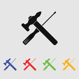 Vector Hammer and Screwdriver Icon