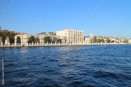 Dolmabahçe Palace in  Bosporus strait, Turkey