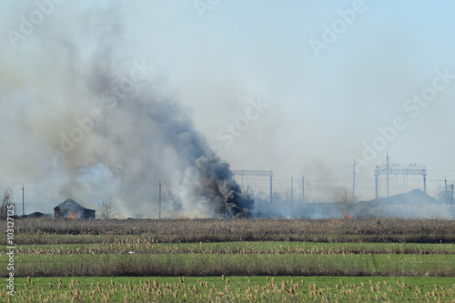 Fire on irrigation canals