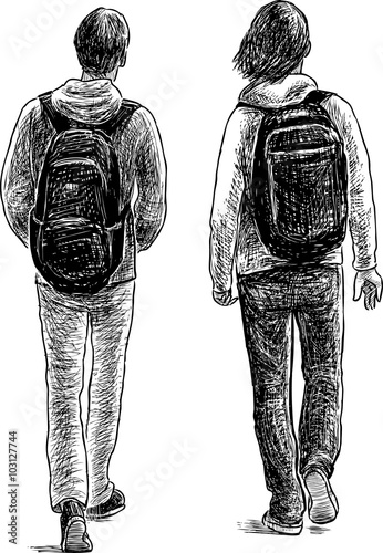 striding students