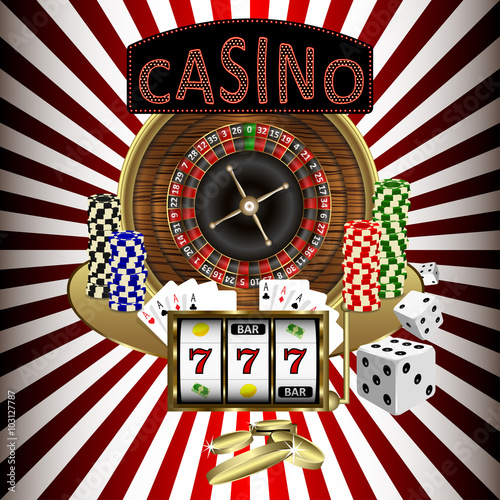 Casino theme with hypnotizing background. Vector illustration.