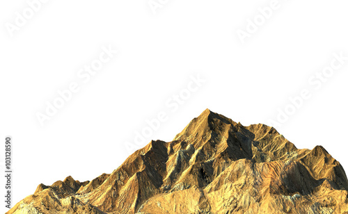 Rock mountain on white background