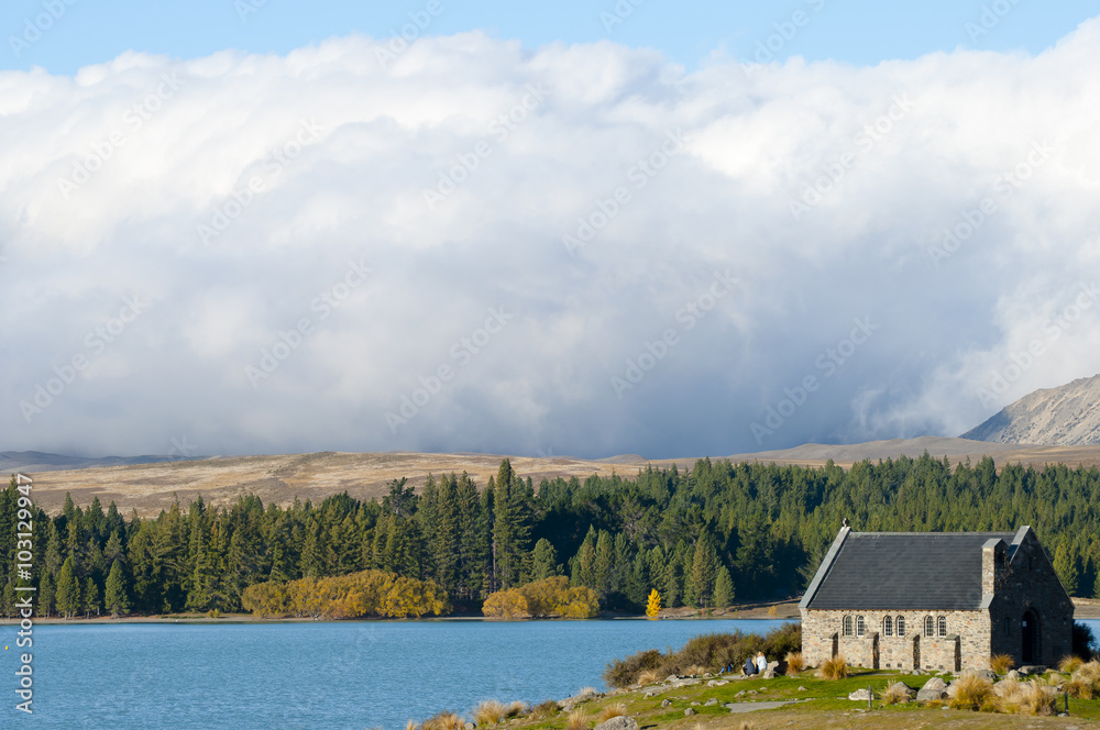 Fototapeta premium Good Shepherd Church - Lake Tekapo - New Zealand