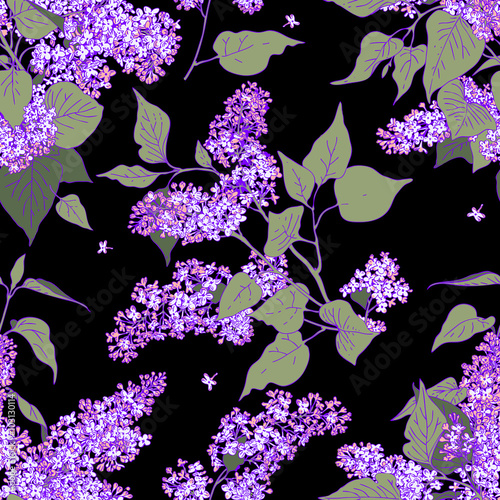 Lilac. seamless pattern.