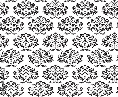 Beautiful baroque vintage floral seamless pattern - brown and nude classic background