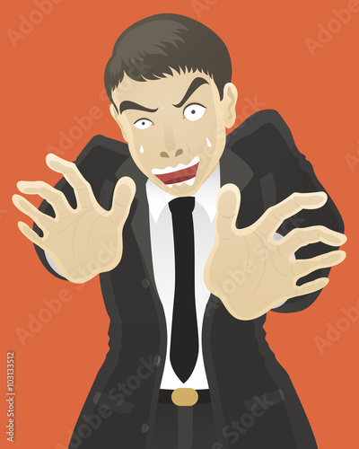 frightened businessman