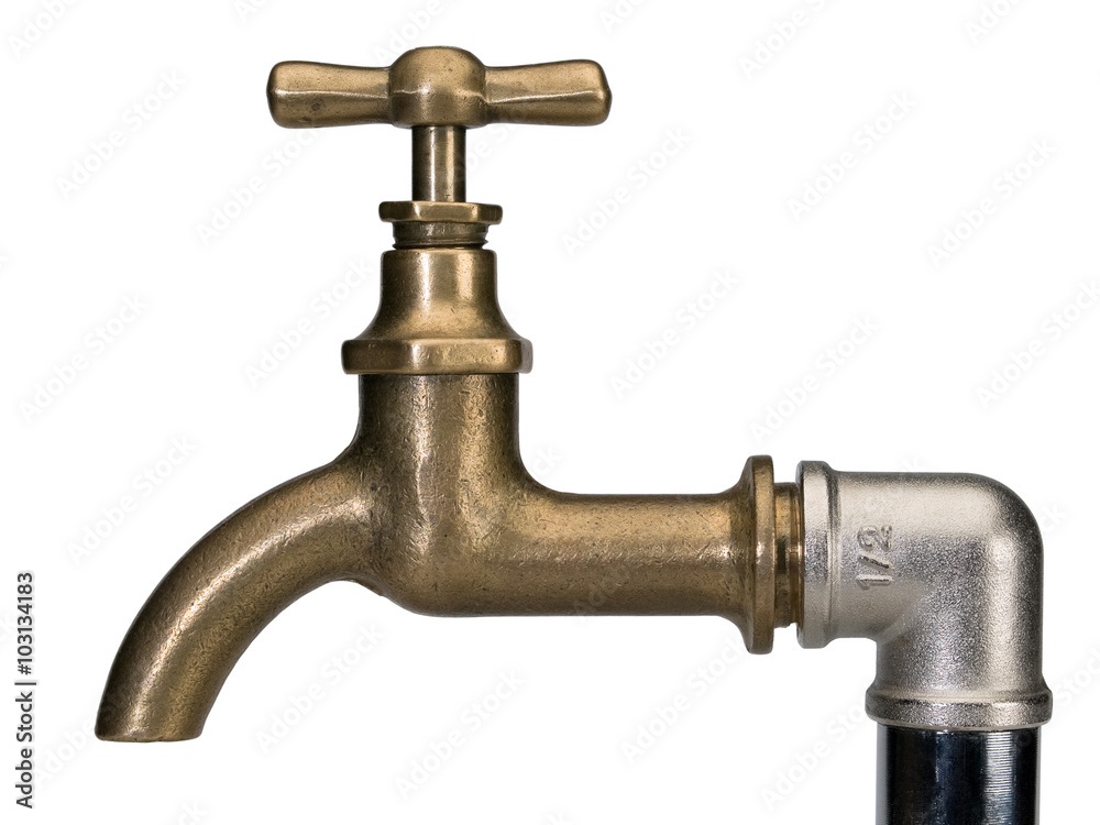 Brass faucet and a water-pipe Brass faucet and a water-pipe