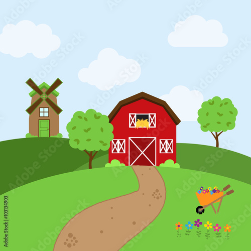 Vector Farm Themed Background