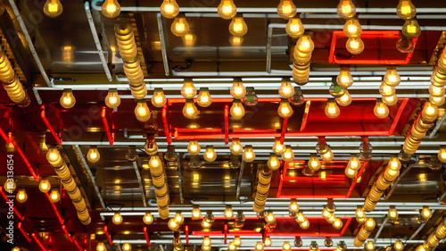 Pattern of Neon Lights Flashing in Las Vegas