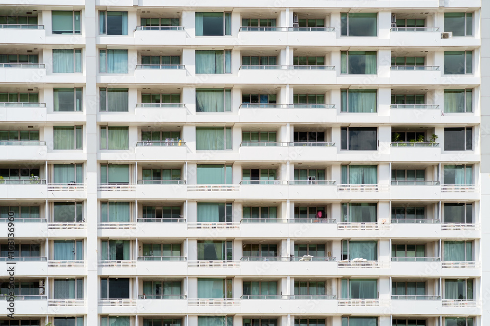 Apartment building / Pattern of balconies of apartment building. Apartment building / Pattern of balconies of apartment building.