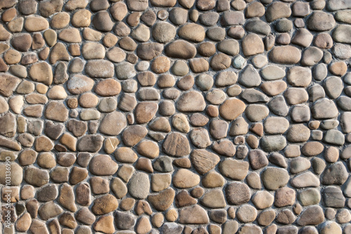Pebble stone wall