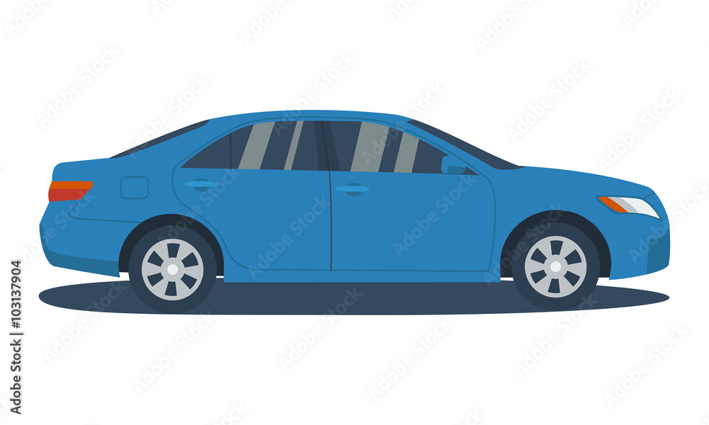 Isolated vector car. Vehicle icon. Flat design style