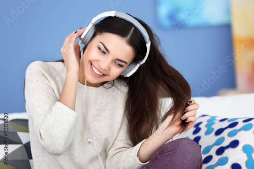 Happy young woman with head...