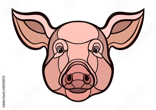 Pig head mascot