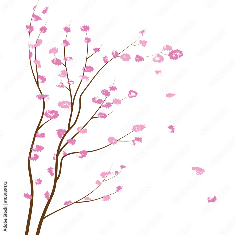 Fototapeta premium Zen Peach tree flowers