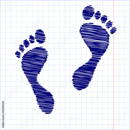 Scribble icon with pen effect