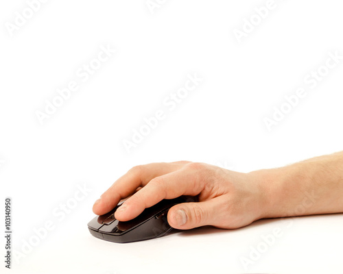 Hand with computer mouse