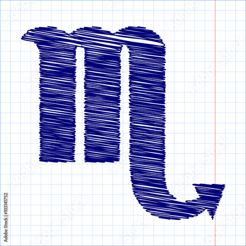 Scribble icon with pen effect
