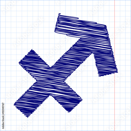 Scribble icon with pen effect