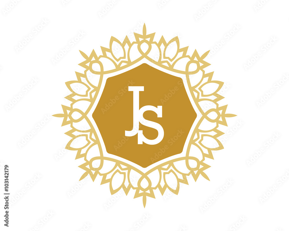 JS initial royal letter logo