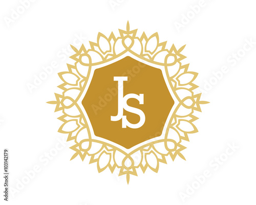 JS initial royal letter logo
