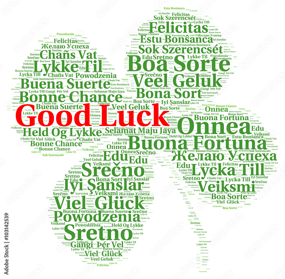 Good Luck In Different Languages Word Cloud Stock Illustration Adobe 