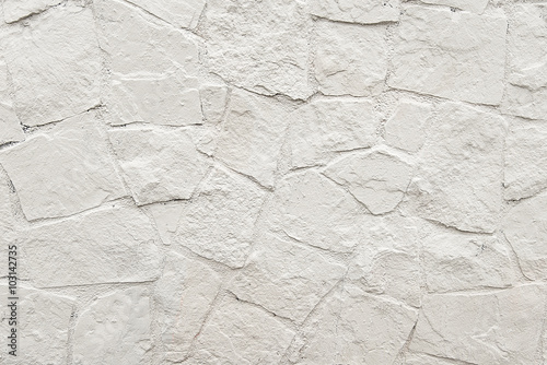 White stone mosaic wall background texture