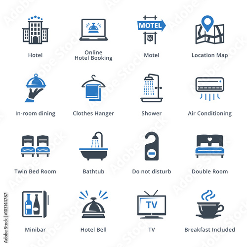Tourism & Travel Icons Set 1 - Blue Series
