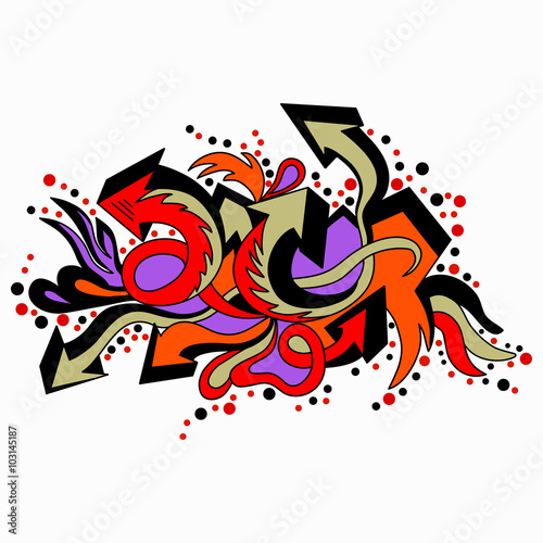 graffiti colored arrows on a white background