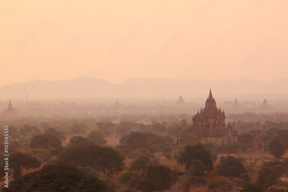 old Buddhist temples and pagodas in Bagan, Myanmar		