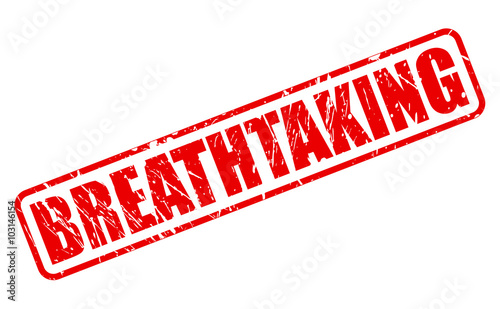 BREATHTAKING red stamp text