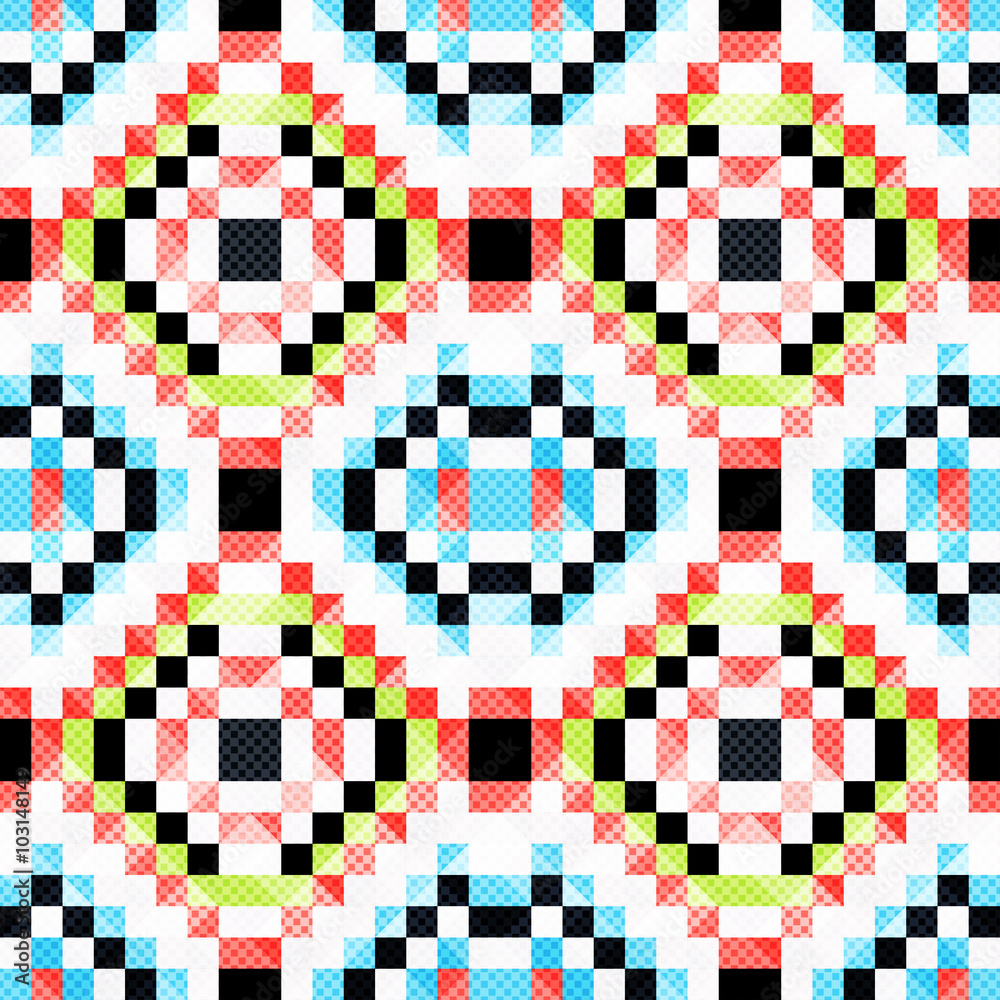 Fototapeta premium pixels beautiful abstract geometric seamless pattern vector illustration