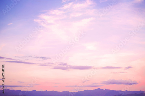 Nature background of beautiful landscape - serenity and rose quartz color filter