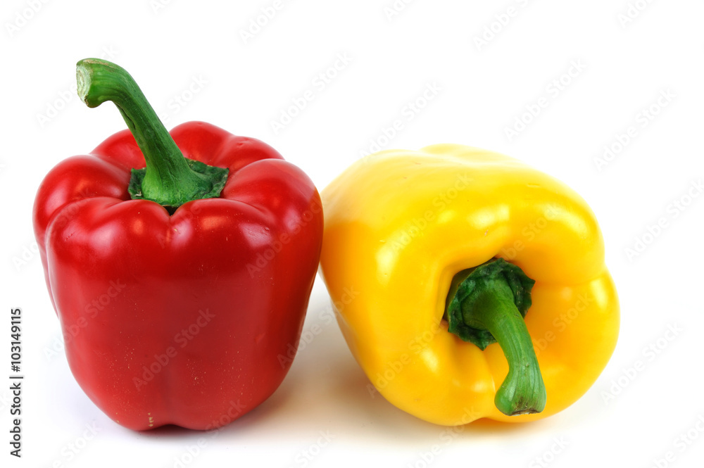 colorful peppers isolated on white background colorful peppers isolated on white background
