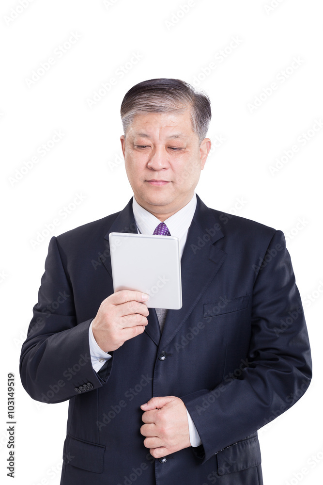pose and gesture of old Asian businessman in black suit pose and gesture of old Asian businessman in black suit