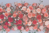 Vintage Bouquet of rose flower - wedding decoration, background for love and valentine's day.