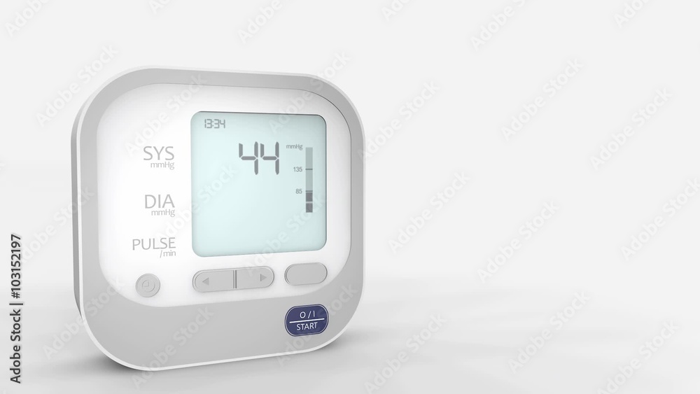 Blood pressure monitor. Blood pressure monitor screen animation, healthcare and medicine equipment. Blood pressure monitor. Blood pressure monitor screen animation, healthcare and medicine equipment.