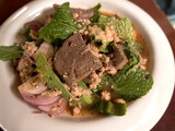 Larb pork salad.Traditional Thai food