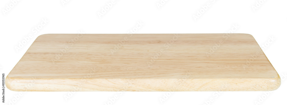 Bamboo chopping board isolated on white background