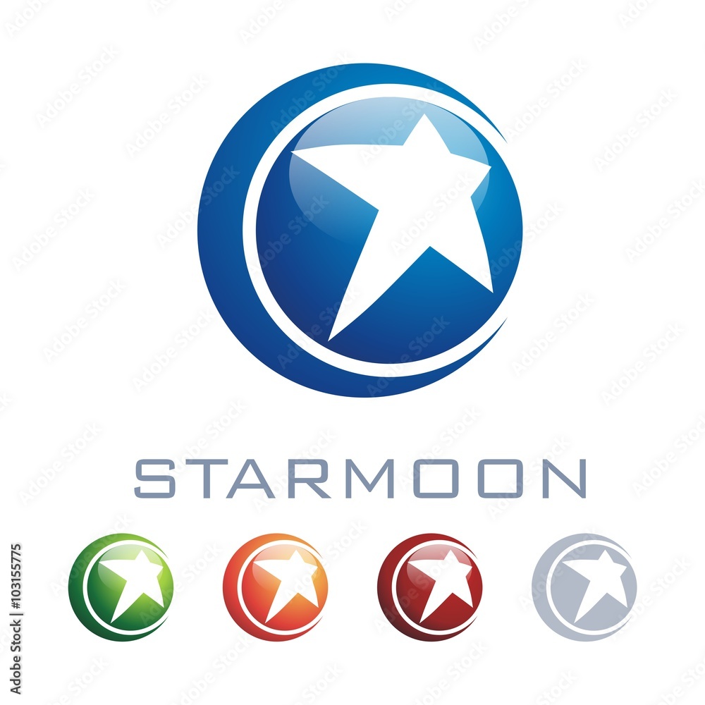 Star, Moon, Crescent, Design Vector Logo Template Star, Moon, Crescent, Design Vector Logo Template
